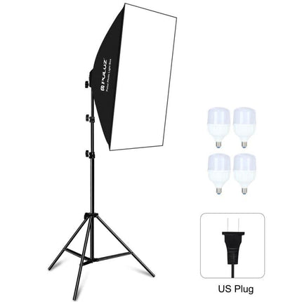 PULUZ Softbox and LED Light Kit for Studio Photography with 50x70cm softbox, tripod stand and 4 LED bulbs