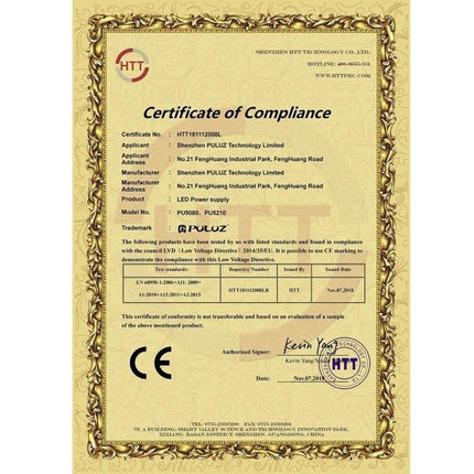 PULUZ 80cm Folding Photo Studio Tent with Color Backdrops shown with CE compliance certificate for product photography setup