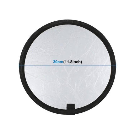PULUZ 30cm Folding Reflector with Silver and Gold Surfaces for Photography - compact 30cm silver reflector for portrait lighting