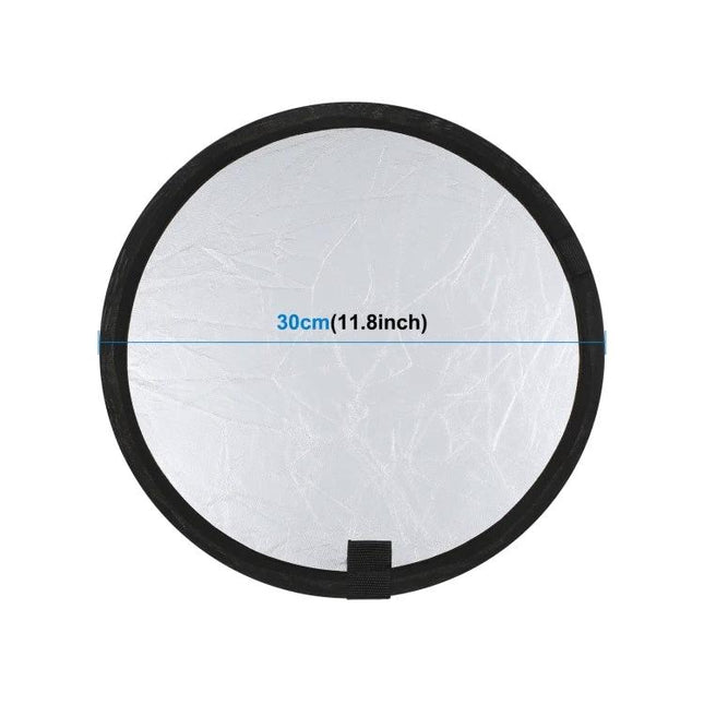 PULUZ 30cm Folding Reflector with Silver and Gold Surfaces for Photography - compact 30cm silver reflector for portrait lighting