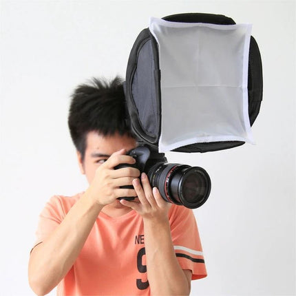 PULUZ Foldable Softbox Cover for Even Light Diffusion in Photos mounted on external flash softening light for portrait and product photography