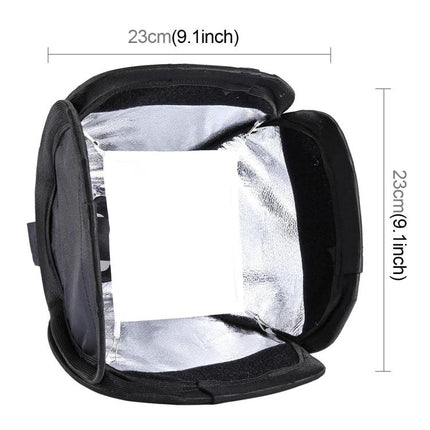 PULUZ Foldable Softbox Cover for Even Light Diffusion in Photos - black foldable flash softbox 23cm square interior reflective lining