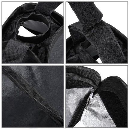 PULUZ Foldable Softbox Cover for Even Light Diffusion in Photos close-up of black fabric, Velcro straps, zip and reflective interior