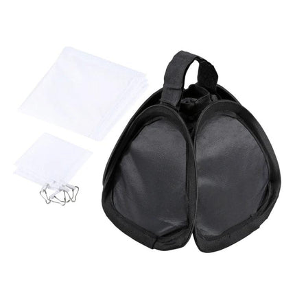 PULUZ Foldable Softbox Cover for Even Light Diffusion in Photos - black foldable softbox with diffuser panels and clips for external flash