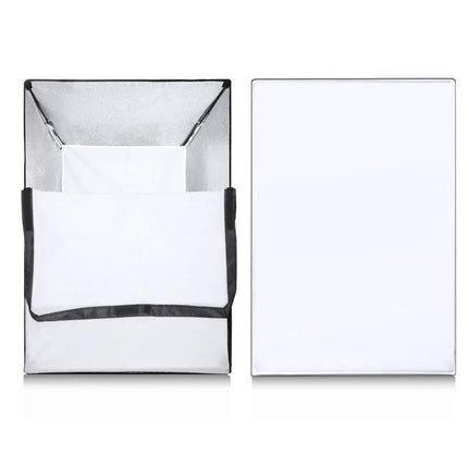 PULUZ 60x90cm Rectangle Softbox for Speedlite Photography showing softbox open and diffuser panel for portrait and product lighting