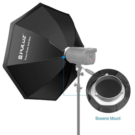 PULUZ 95cm Octagonal Parabolic Softbox for Photography Flash mounted on stand with Bowens mount diffuser for portrait and product lighting