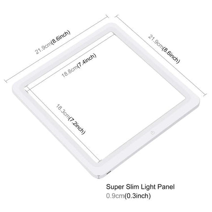 PULUZ 20cm Shadowless Light Pad for Product Photography - slim white 21.9cm square light panel for jewelry cosmetics gadget shots