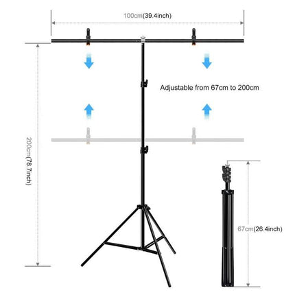Puluz T-Shape Photo Background Support Stand for Studios