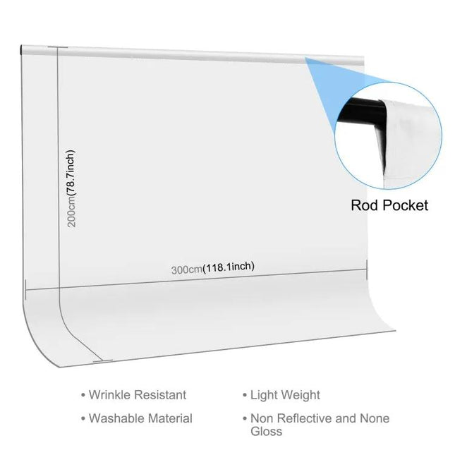 Puluz 3m x 2m Photography Background Cloth Backdrop