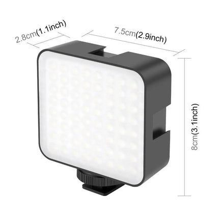 PULUZ Portable LED Fill Light for Camera Video Shooting compact 64-LED 800-lumen portable panel with shoe mount for macro and on-the-go video