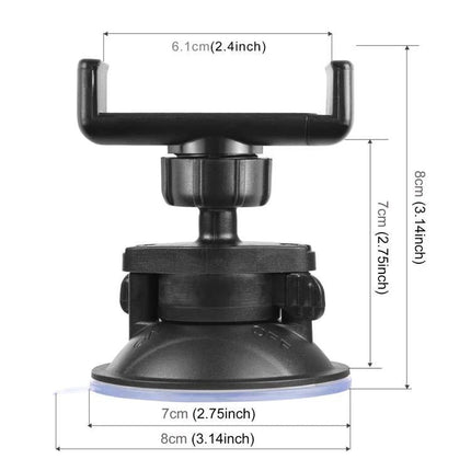 PULUZ Suction Cup Phone Mount for Car Windshields and Dashboards - black adjustable dashboard/windshield phone holder with measurements