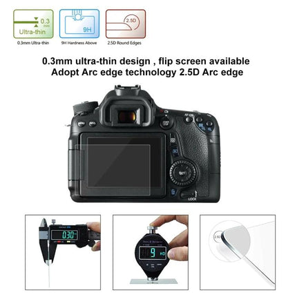 PULUZ Tempered Glass Screen Protector for Canon Cameras - 0.3mm ultra-thin 9H hardness 2.5D arc edge for DSLR LCD protection