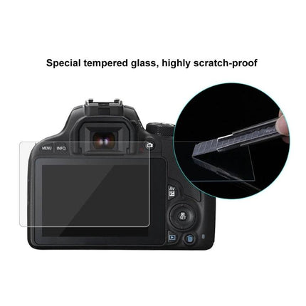 PULUZ Tempered Glass Screen Protector for Canon Cameras on DSLR rear screen showing scratch-proof clarity and easy application