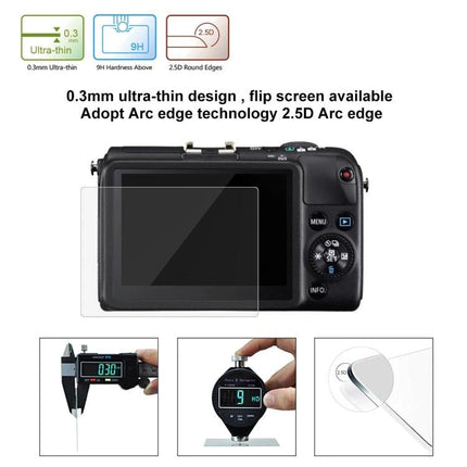 Tempered Glass Screen Protector for Canon and Sony Cameras - ultra-thin 0.3mm tempered glass for camera LCD, 2.5D arc edge, scratch-resistant