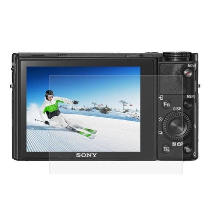 Clear Tempered Glass Screen Protector for Sony Digital Cameras on Sony camera LCD preventing scratches, fingerprints and impacts