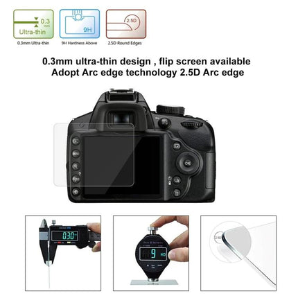 Tempered Glass Screen Protector for Nikon and Canon Cameras on DSLR rear LCD, 0.3mm ultra-thin 9H hardness shield protecting screen from scratches and dust