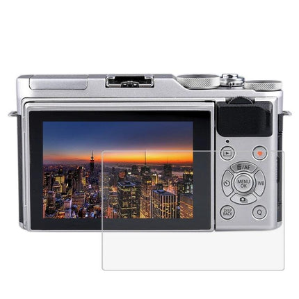 PULUZ Tempered Glass Screen Protector for Fujifilm X-A3 Camera shown on camera LCD guarding against scratches and smudges