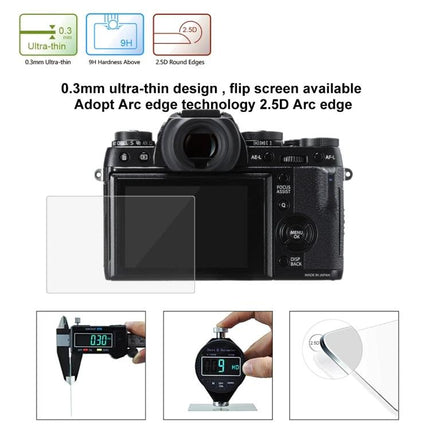 Tempered Glass Screen Protector for Fujifilm X-T2 and Models on X-T2 rear LCD, 0.3mm ultra-thin 9H 2.5D arc edge protector