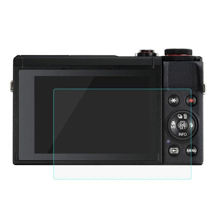 PULUZ Tempered Glass Screen Protector for Canon Cameras installed on camera rear LCD to prevent scratches, dust, and fingerprints