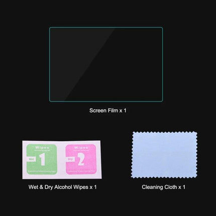 PULUZ Tempered Glass Screen Protector for Canon Cameras — tempered glass screen film with wet/dry alcohol wipes and cleaning cloth