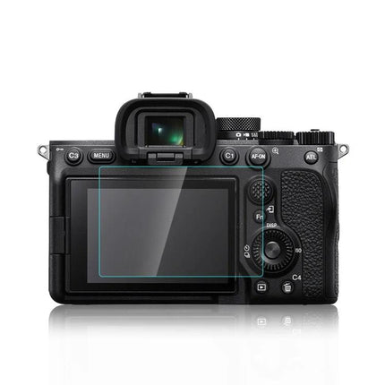 PULUZ Tempered Glass Screen Protector for Sony Alpha 7 IV Camera fitted on camera LCD to prevent scratches and smudges