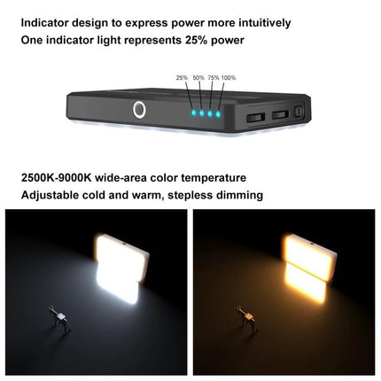 PULUZ LED Light for Daily Selfies and Beauty Routines compact adjustable color temp light with battery indicator and stepless dimming