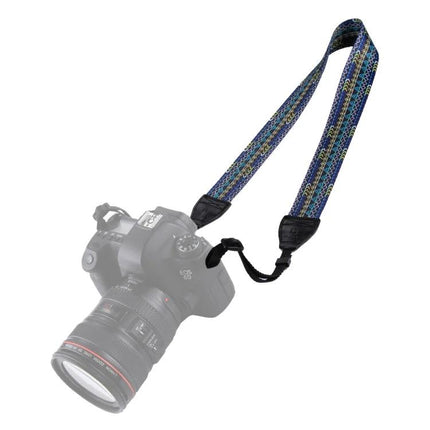 PULUZ Retro Ethnic Style Camera Strap for DSLR Cameras - blue patterned vintage neck strap providing comfort and secure support