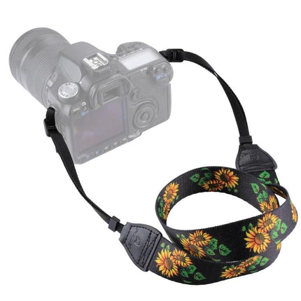 PULUZ Retro Ethnic Style Camera Neck Strap for SLR Cameras featuring sunflower vintage ethnic pattern, padded comfort and secure attachments