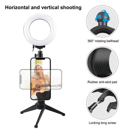 PULUZ Magnetic Charger for Daily Vlogging and Phone Use mounted on tripod with ring light showing horizontal and vertical shooting features