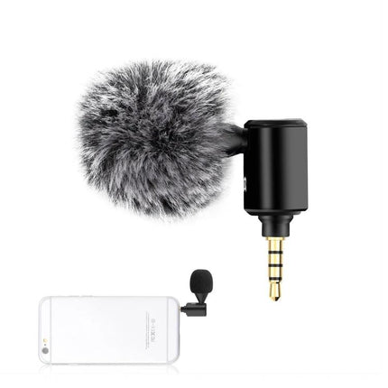PULUZ Microphone for Daily Mobile Calls and Recordings - compact clip-on mobile mic with furry windscreen for clearer calls and reduced background noise