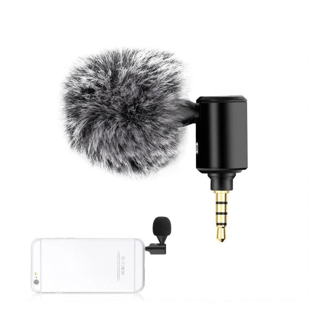 PULUZ Microphone for Daily Mobile Calls and Recordings - compact clip-on mobile mic with furry windscreen for clearer calls and reduced background noise