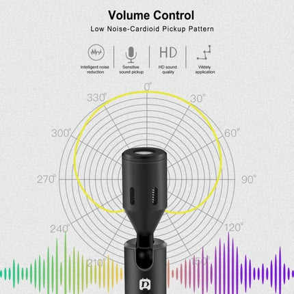 PULUZ Microphone for Daily Mobile Calls and Recordings — low-noise cardioid pickup, active sound collection for clearer mobile calls and recordings