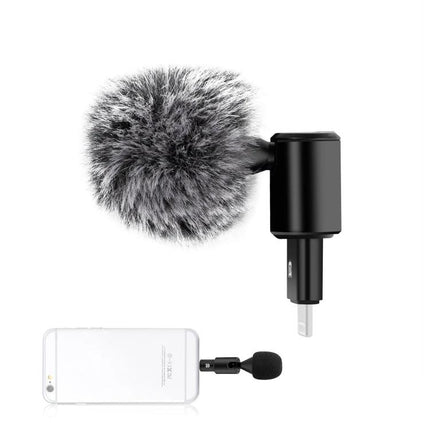 PULUZ Microphone for Everyday Mobile Phone Recordings compact 8PIN plug-on mic with windscreen for clear vlogging and calls