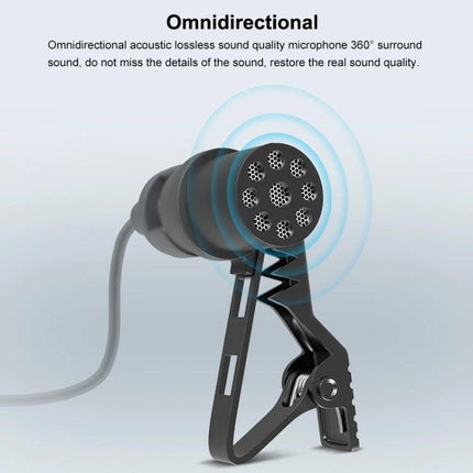 PULUZ Clip-On Lapel Mic for Everyday Video Calls and Teaching showing omnidirectional clip and cable for clear hands-free audio