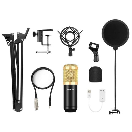 PULUZ Microphone Kit for Daily Home Recording Sessions - condenser mic, pop filter, shock mount, scissor arm and accessories for clear home podcasting