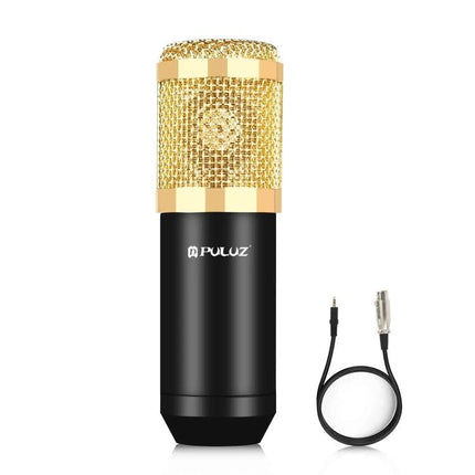 PULUZ Microphone Ideal for Daily Home Recording Tasks - gold condenser mic with cable for podcasting and clear home vocal recording