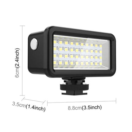 PULUZ 40 LEDs Waterproof Fill Light for Diving Photography compact LED underwater fill light with cold shoe mount and corrosion‑resistant PC housing