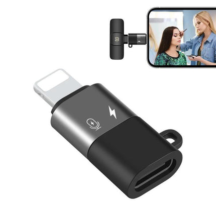 PULUZ USB-C to 8 Pin Adapter for Everyday Device Charging - compact black adapter for phone charging and data transfer