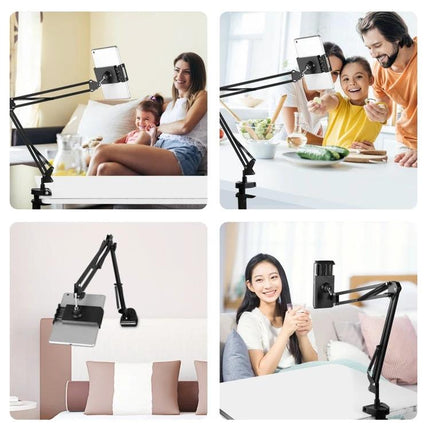 PULUZ Articulating Desktop Arm Holder with Tablet Clamp for Mounting securely holding a tablet for video calls, cooking, reading and hands-free use