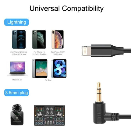 PULUZ Audio Adapter for Daily Microphone Use on the Go — compact lightning to 3.5mm adapter for smartphones, iPad, MacBook and portable recorders