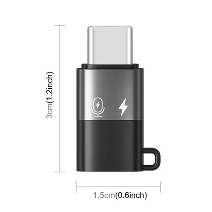 Essential PULUZ USB-C Adapter for Daily Device Connections - compact aluminum Type-C adapter for charging, data transfer, and microphone use