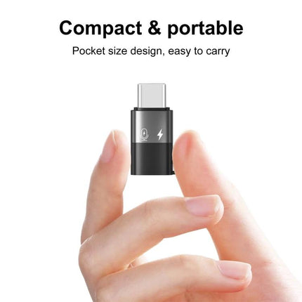 Essential PULUZ USB-C Adapter for Daily Device Connections - compact aluminum Type-C adapter for charging, data transfer and lavalier mic use