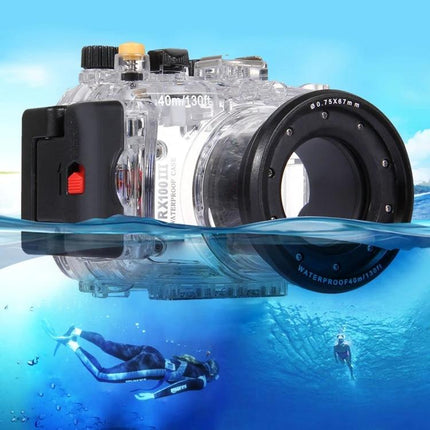 PULUZ Waterproof Case for Underwater Photography Sessions protecting Sony RX100 III for snorkeling and diving up to 40m, clear durable underwater camera housing