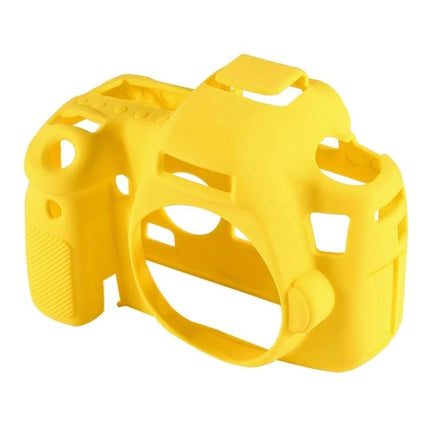 PULUZ Soft Silicone Protective Case for Canon EOS 6D Camera in bright yellow, stretchable silicone body protecting camera controls and lens mount