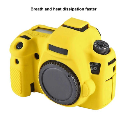 PULUZ Soft Silicone Protective Case for Canon EOS 6D Camera in yellow, stretchable silicone body providing scratch and vibration protection