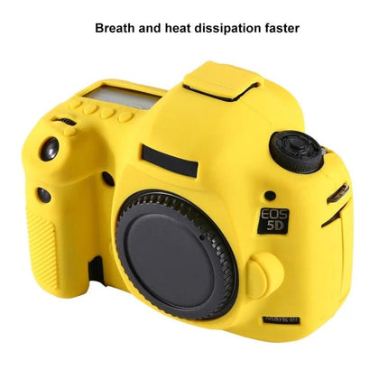 PULUZ Silicone Protective Case for Canon EOS 5D Mark III - yellow stretchable silicone camera body cover protecting against scratches dust and minor impacts