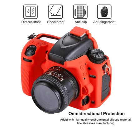 PULUZ Soft Silicone Protective Case for Nikon D750 Camera red silicone protective cover showing shockproof, anti-slip camera protection