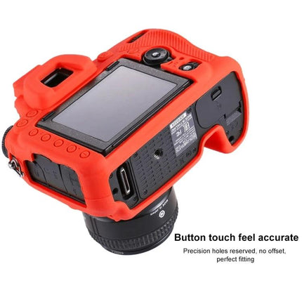 PULUZ Soft Silicone Protective Case for Nikon D750 Camera red silicone cover protecting back and ports, slim fit for travel and outdoor photography