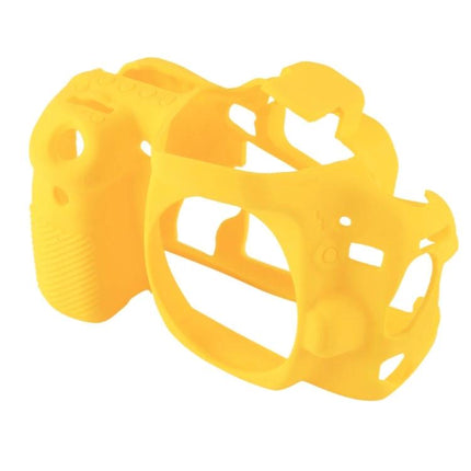 PULUZ Soft Silicone Protective Case for Canon EOS 80D Camera in bright yellow, form-fitting silicone cover protecting camera body