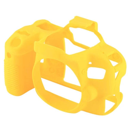 PULUZ Soft Silicone Protective Case for Canon EOS 800D Camera in bright yellow, stretchable silicone cover protecting body and controls